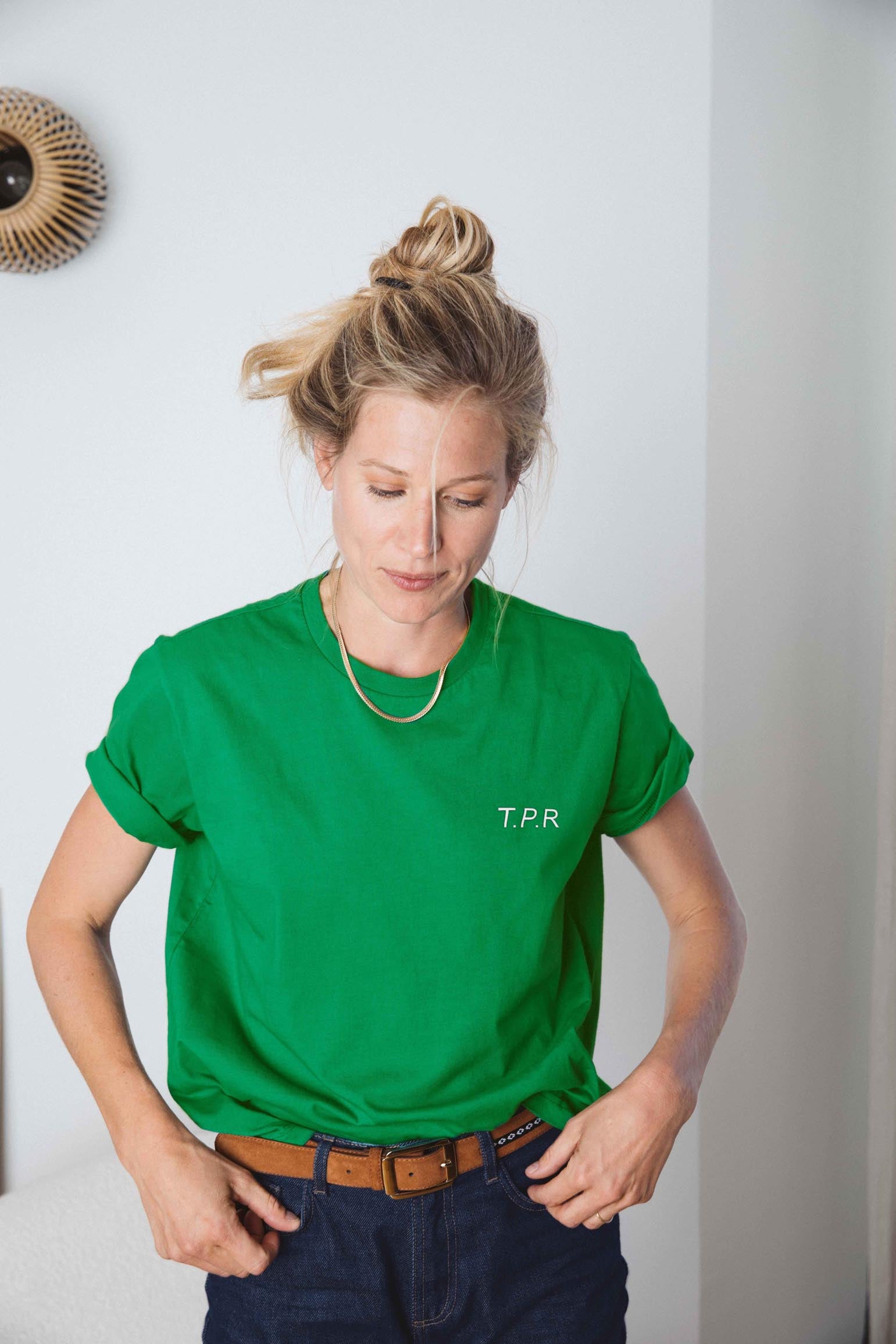 TEE-SHIRT UNISEXE COL ROND REGENT - Vert bouteille imprimé et TEE-SHIRT UNISEXE COL ROND REGENT - Vert bouteille imprimé et