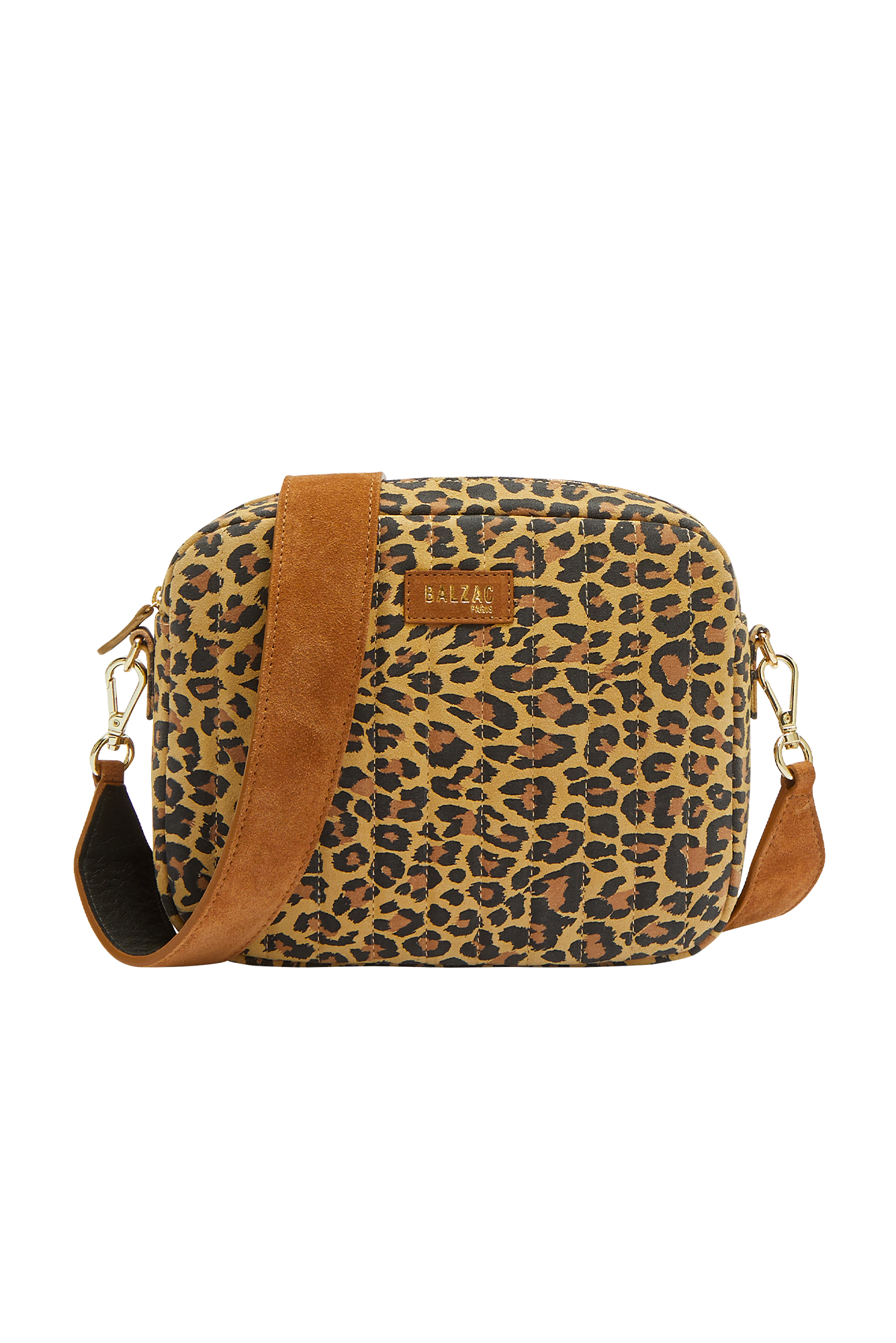 Leopard Caesar bag with leather handle