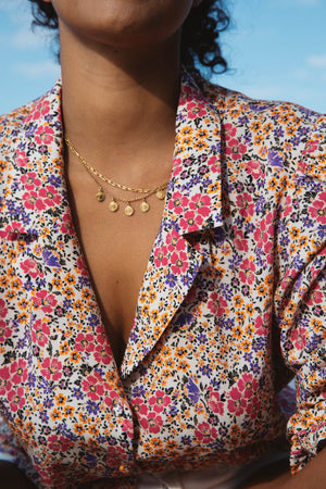 Chemise Flamboyante imprimé fleurs solaires viscose EcoVero