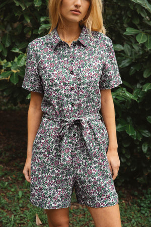 Combinaison Floralie imprimé amour de fleurs lin OEKO-TEX responsable