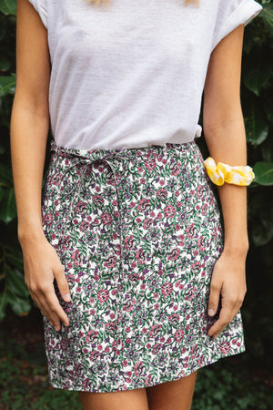 Jupe Jonquille imprimé amour de fleurs lin OEKO-TEX responsable