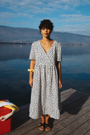 Robe Victoire imprimé tacheté noir