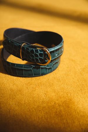 Ceinture Mélinda vert embossé