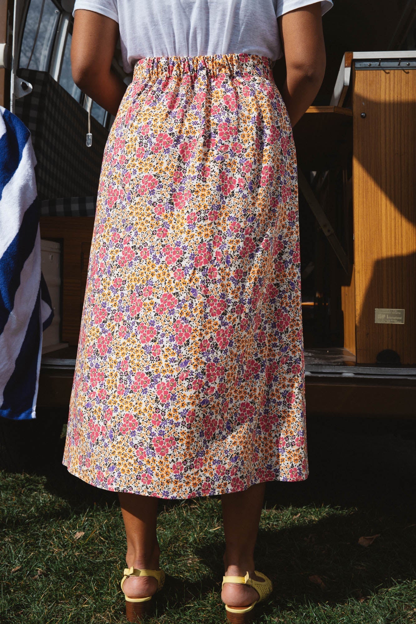 Sally skirt with solar flower print