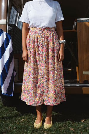 Sally skirt with solar flower print