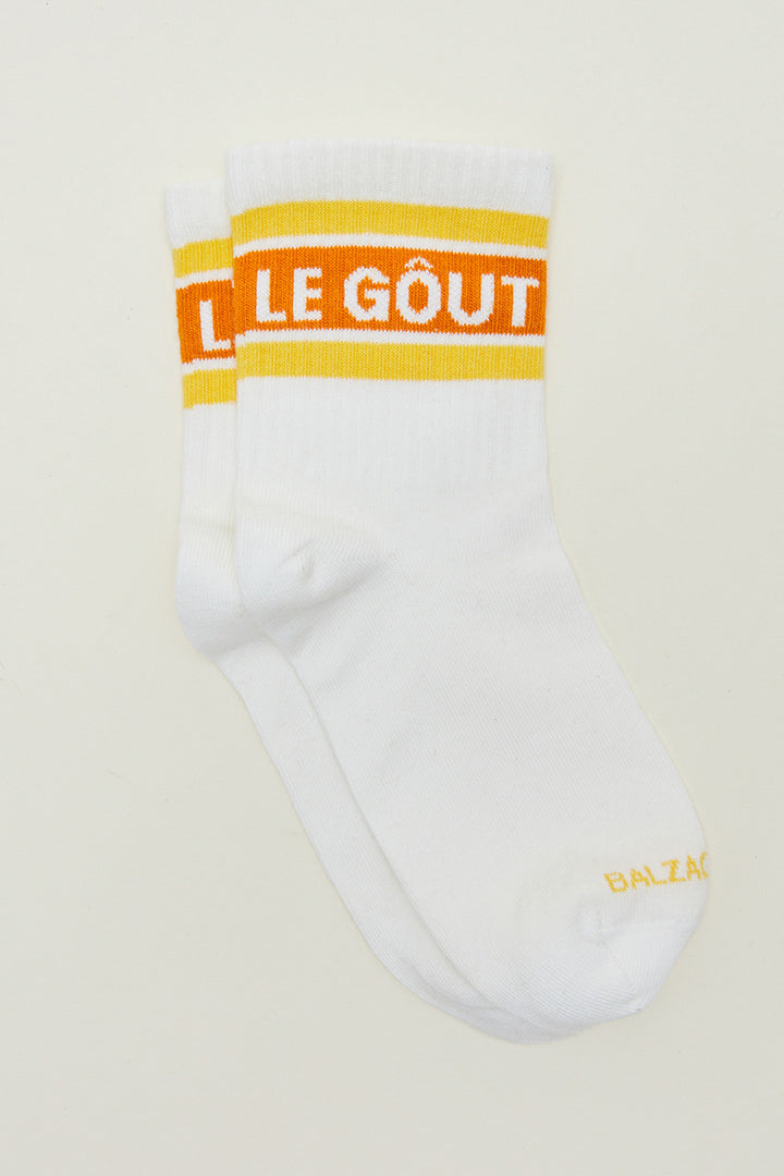 Chaussettes Le goût de La Vie orange et écru