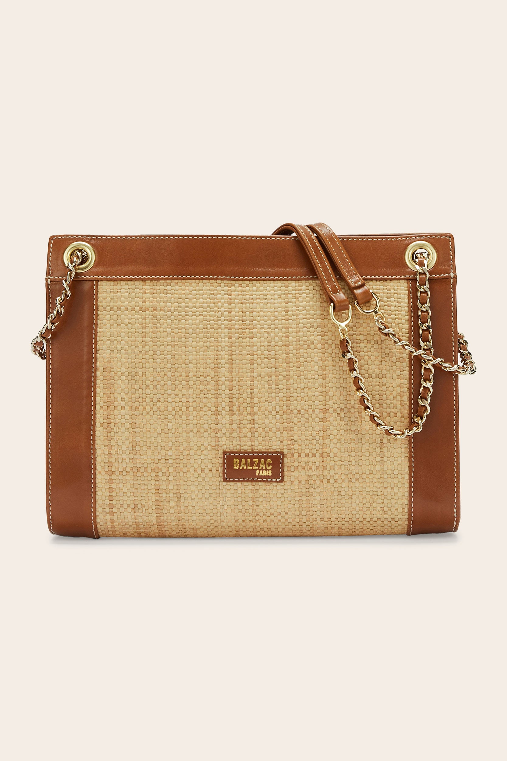 Bag Rodin raffia and camel