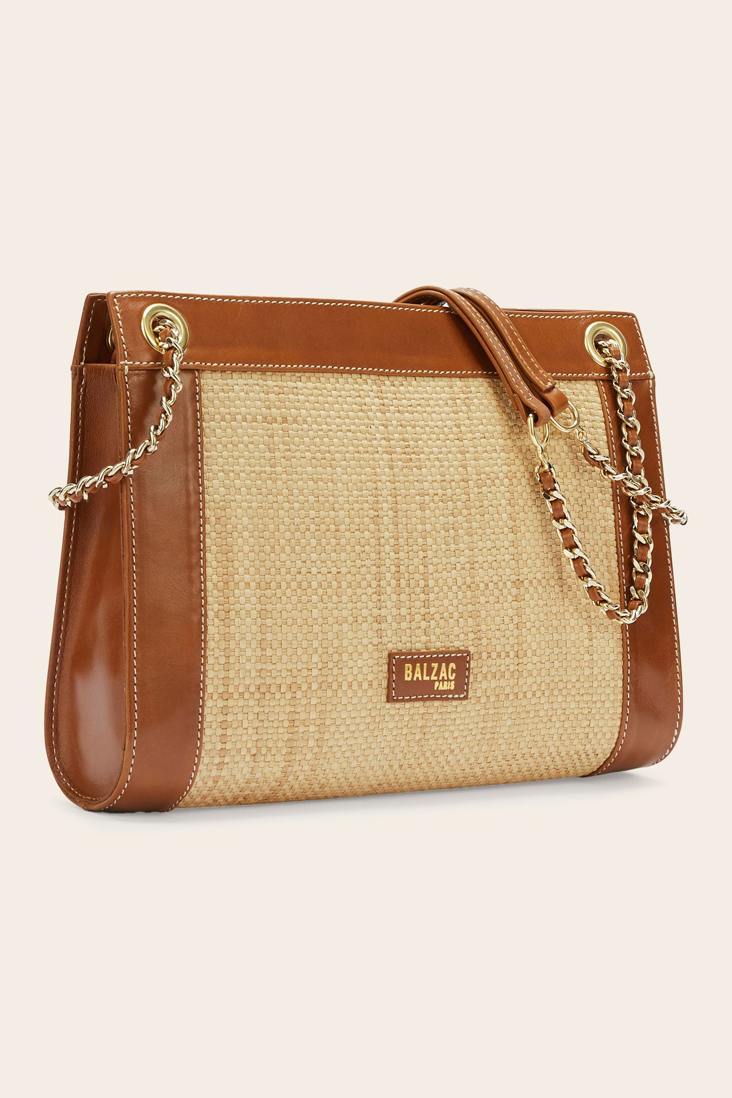 Rodin raffia and camel bag