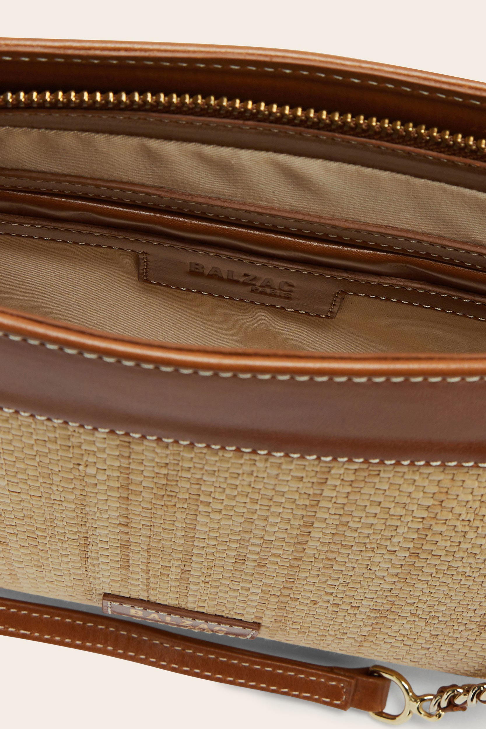 Bag Rodin raffia and camel
