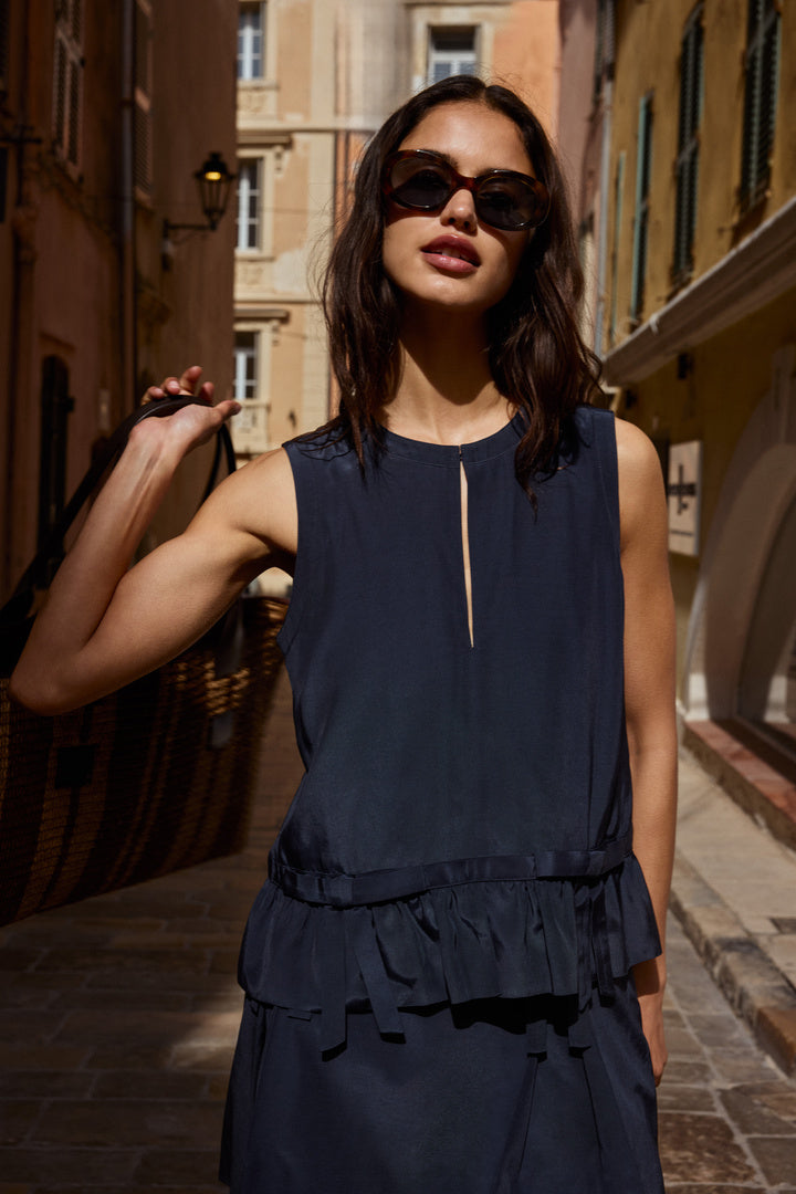 Top Luna navy blue