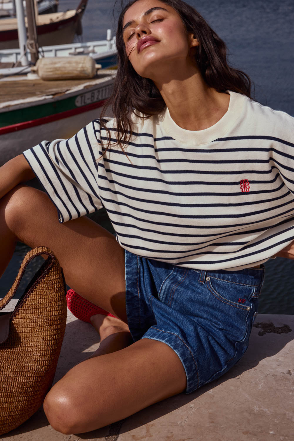 Tee Shirt Lucien rayures bleu marine et blanc