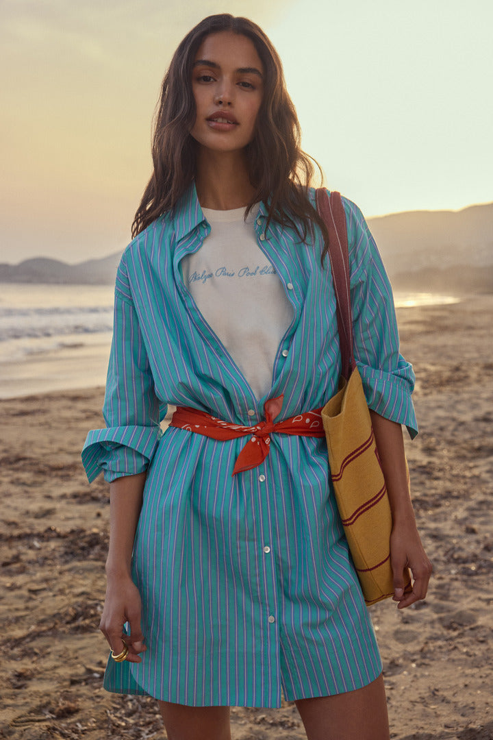 Lowen turquoise striped dress
