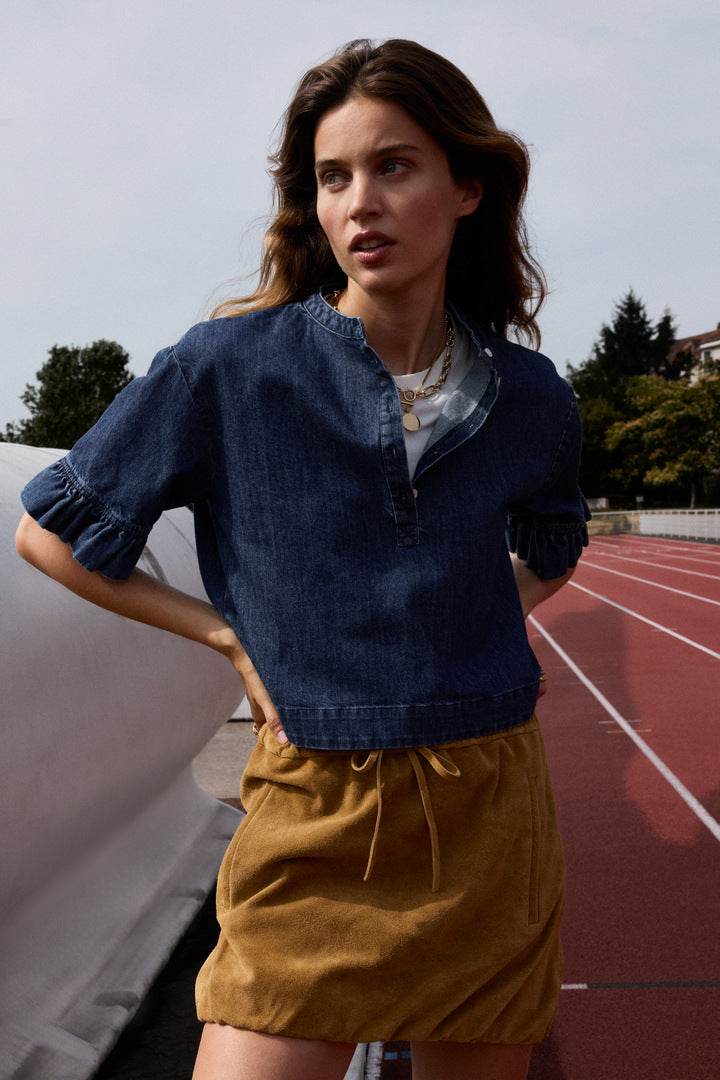 Blouse Constantine bleu chambray foncé
