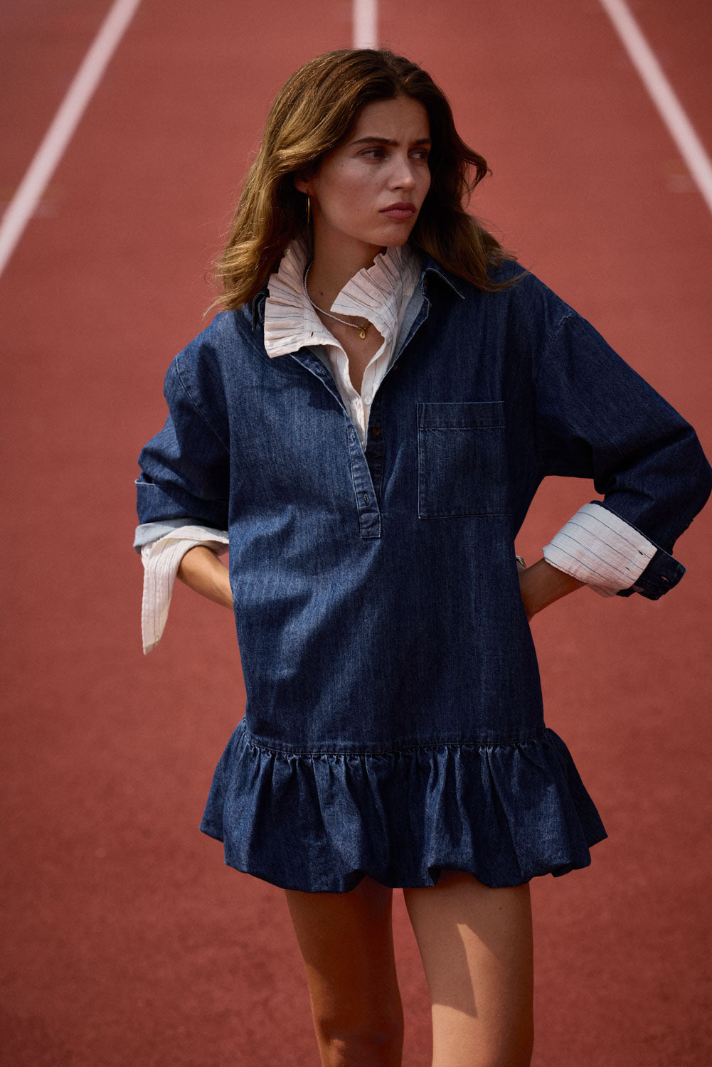 Robe Deborah bleu chambray foncé
