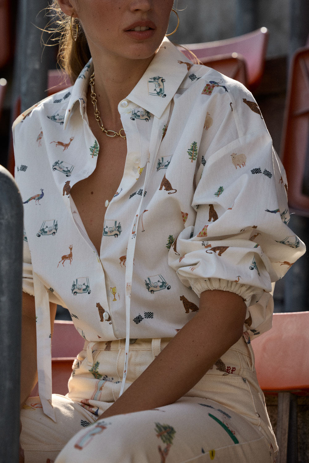 Chemise Ingrid imprimé Golf écru