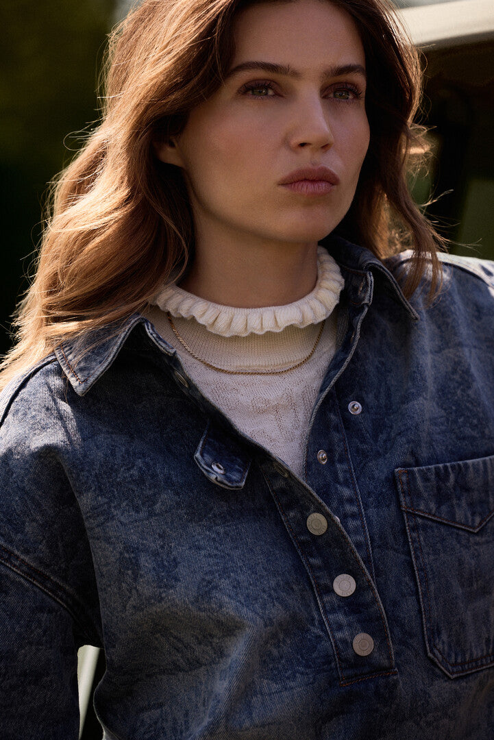 Dress Deborah blue chambray dark