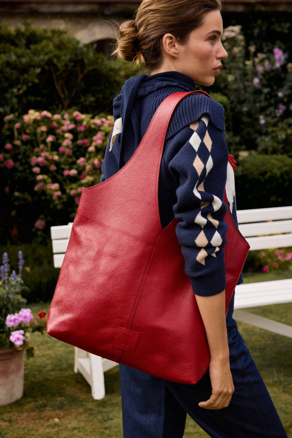 Bag Sun maxi grained red