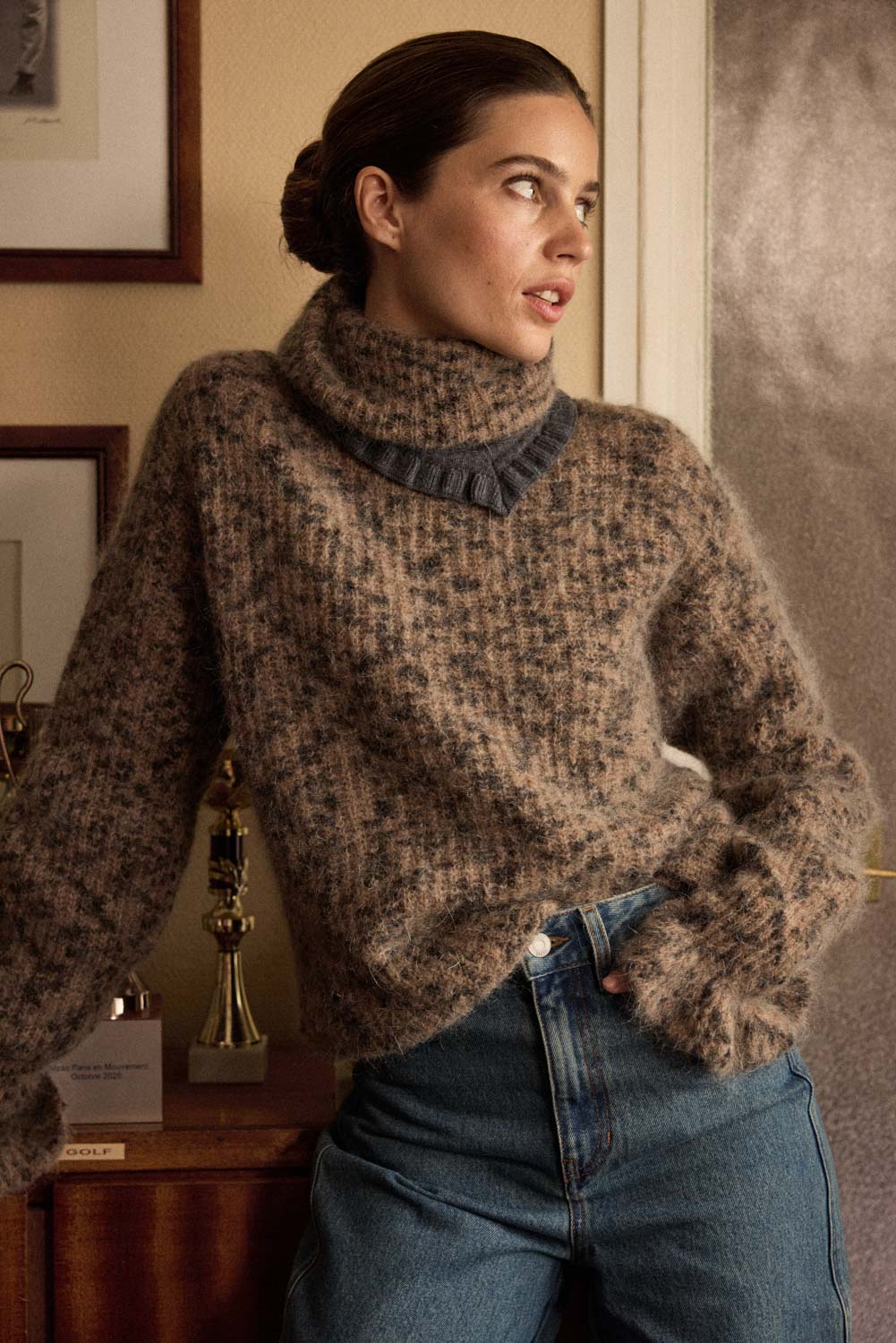 Sweater Adam cheetah sand spotted