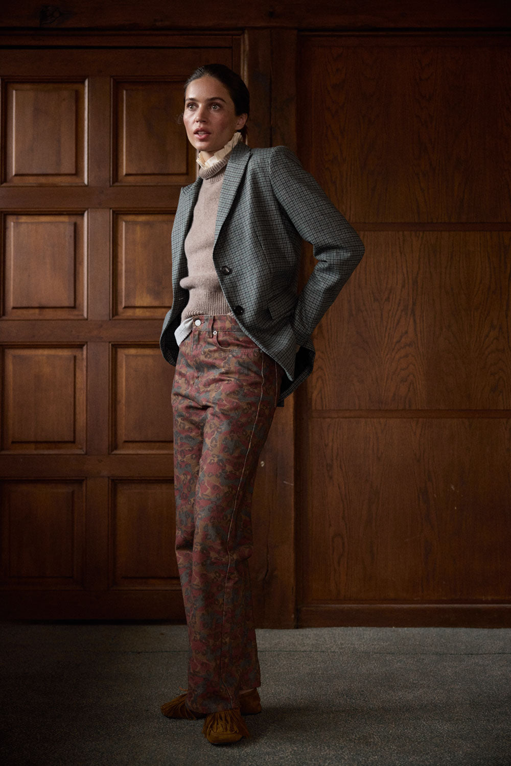 Jeans Léonard printed Canopée tawny
