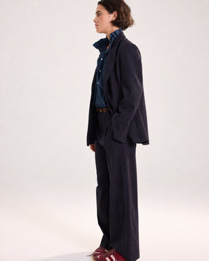 Antho trousers in navy and red stripes