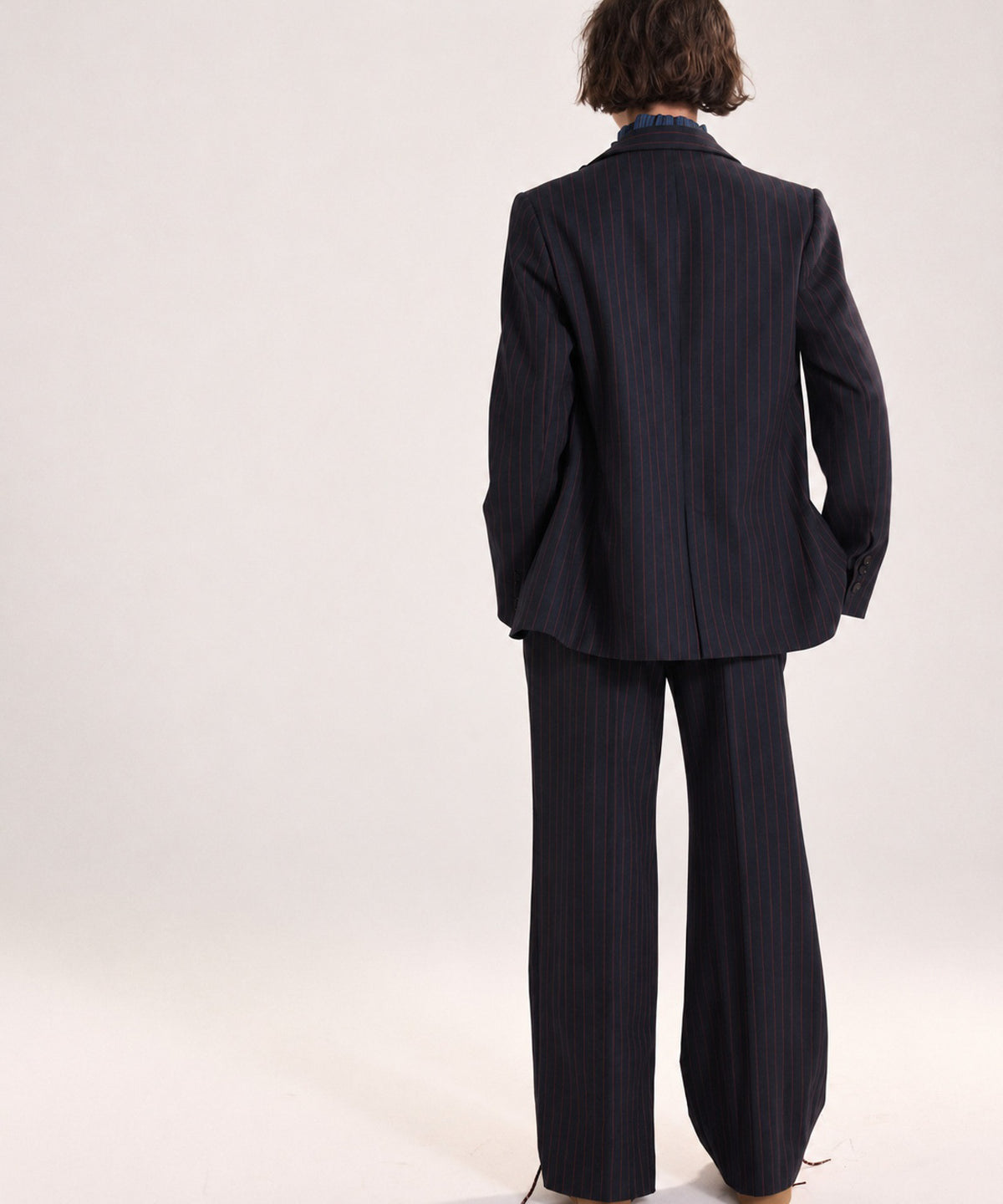 Antho trousers in navy and red stripes