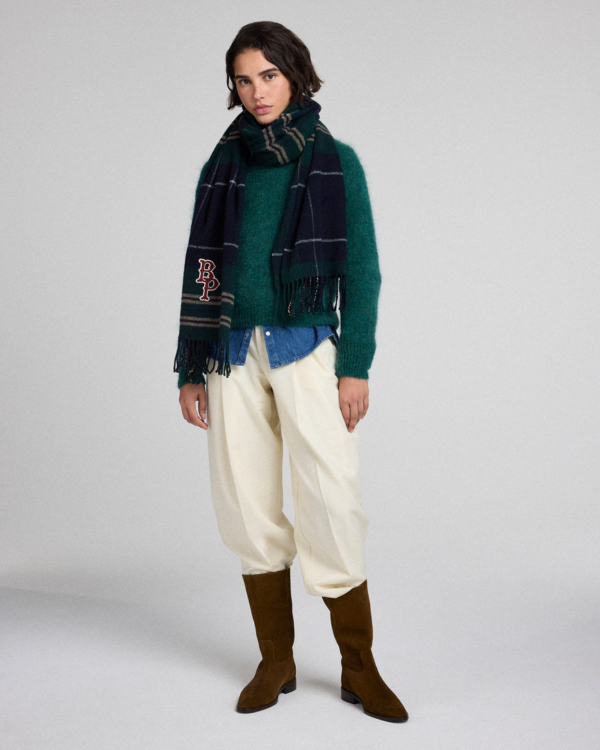 Scarf Public tartan green and blue