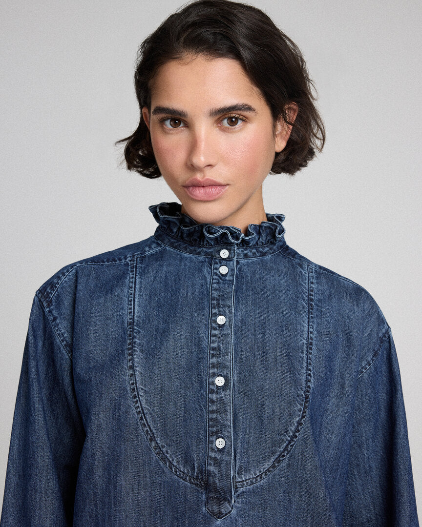 Blouse Madeline blue chambray dark