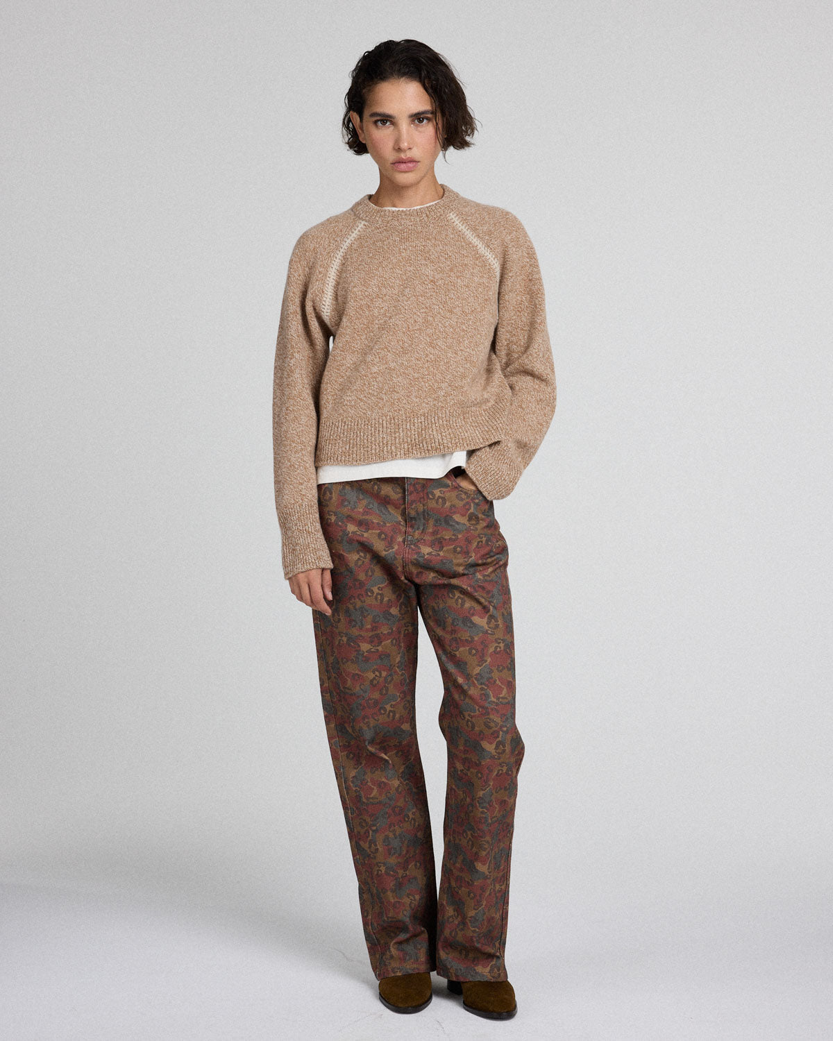 Jeans Léonard printed Canopée tawny