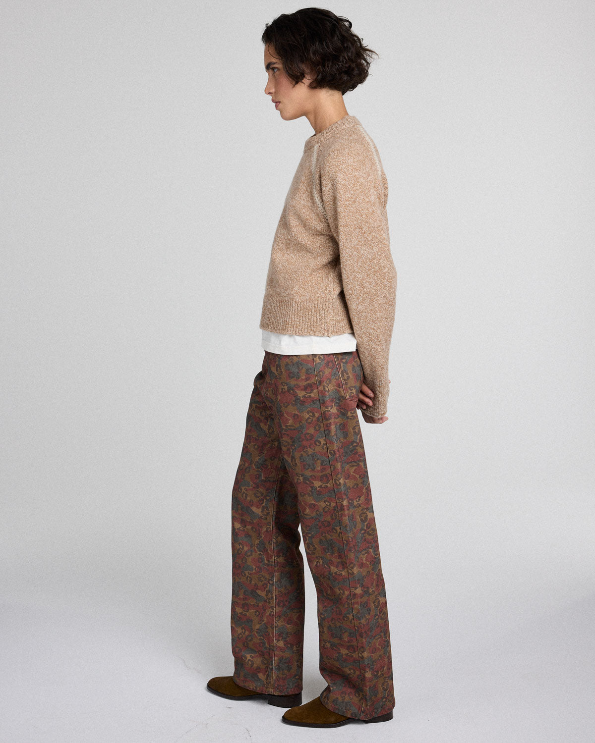 Jeans Léonard printed Canopée tawny