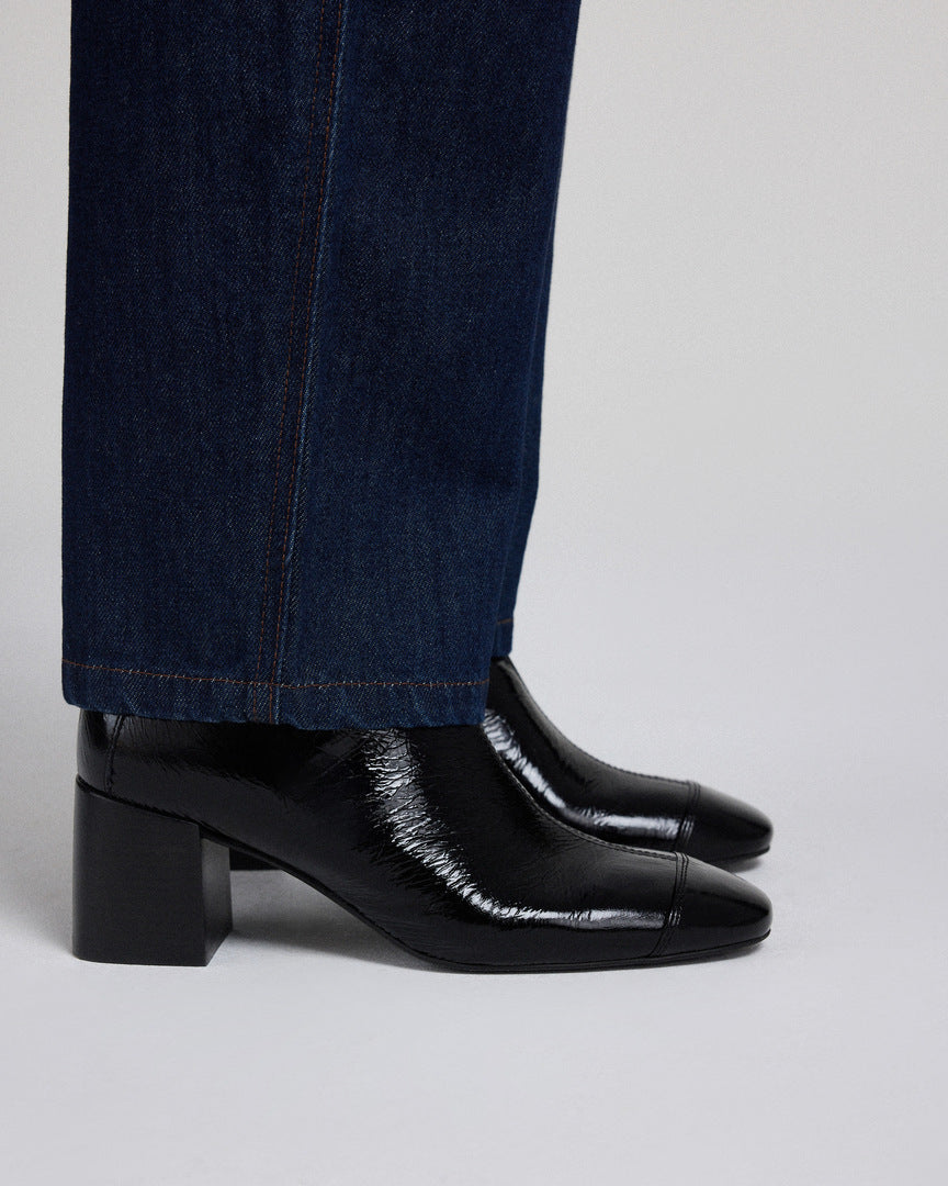 Ankle boots Clyde patent crinkled black