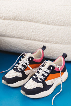 Baskets Fédor marine et orange