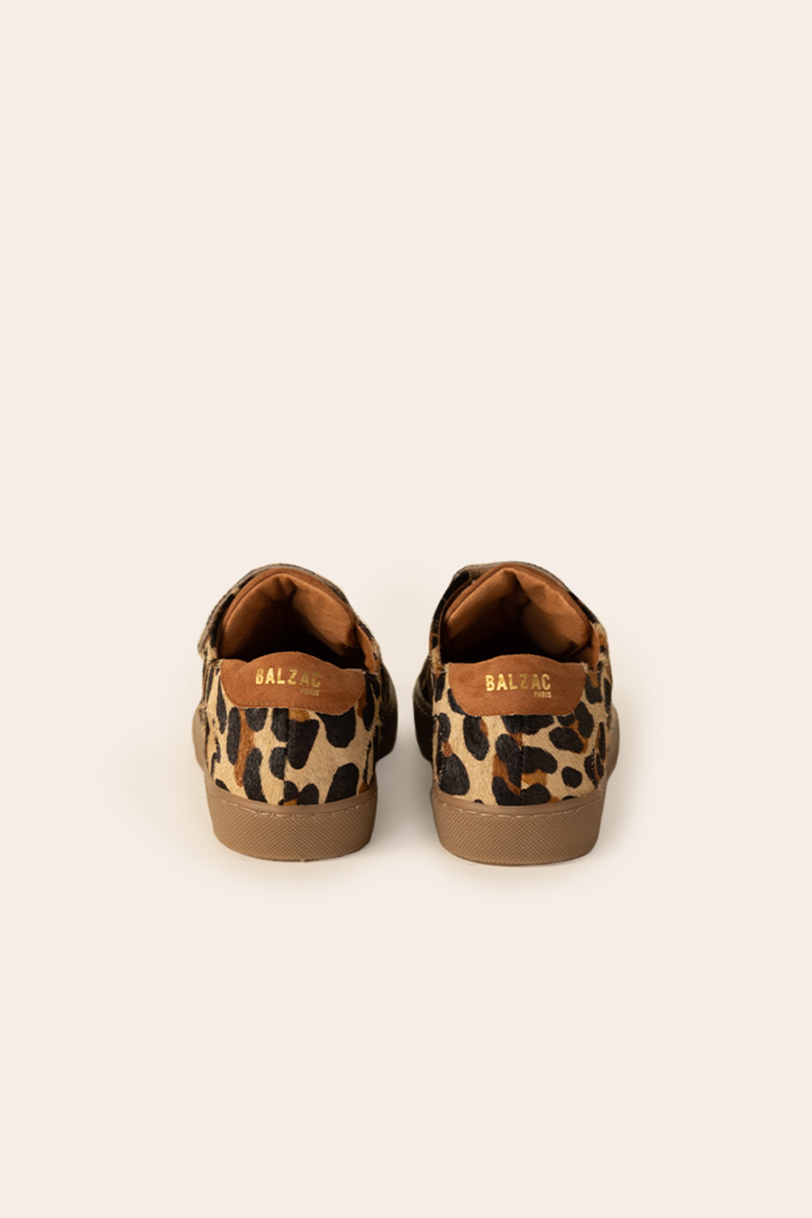 Honore women s hazelnut leopard velcro sneakers Balzac Paris