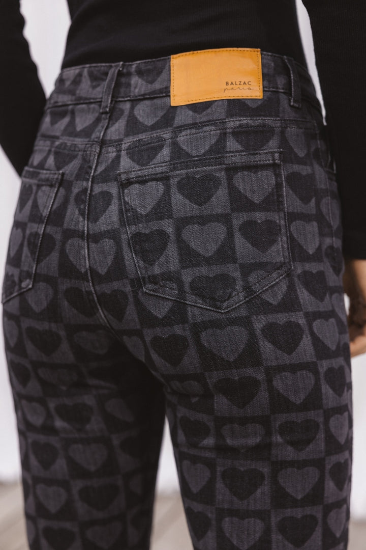 Neo-Austin black jeans with hearts