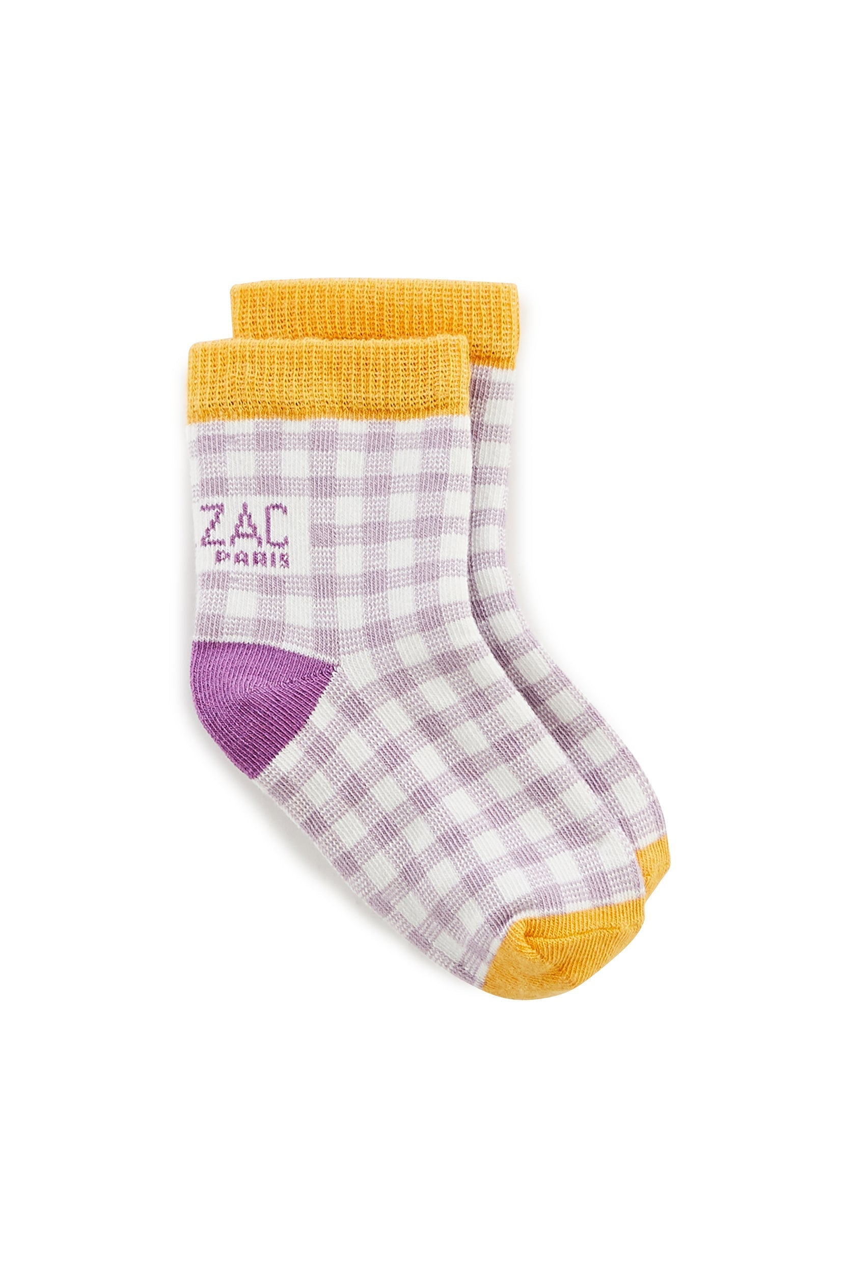 Fricadelle purple check socks