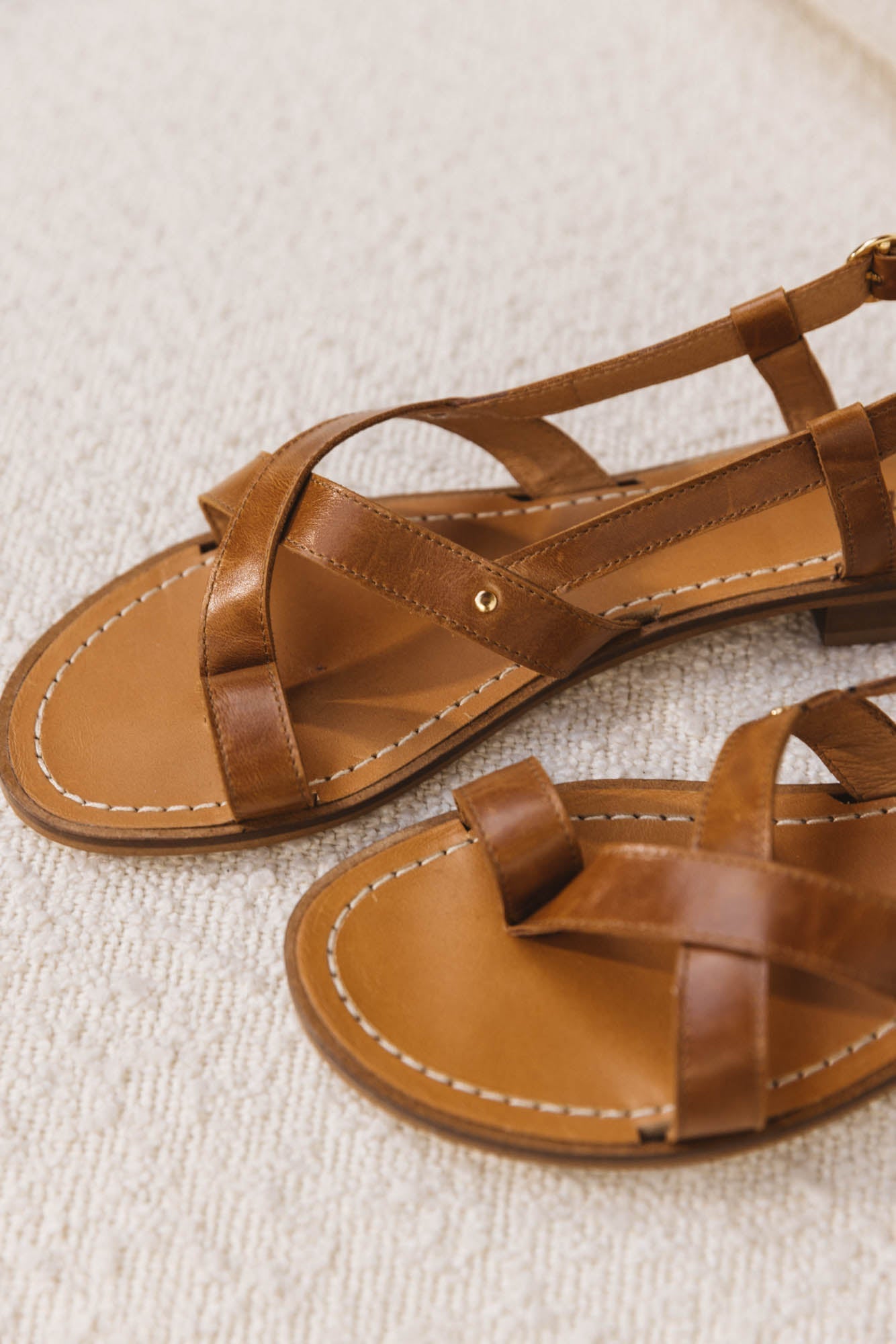 Camel heather sandals