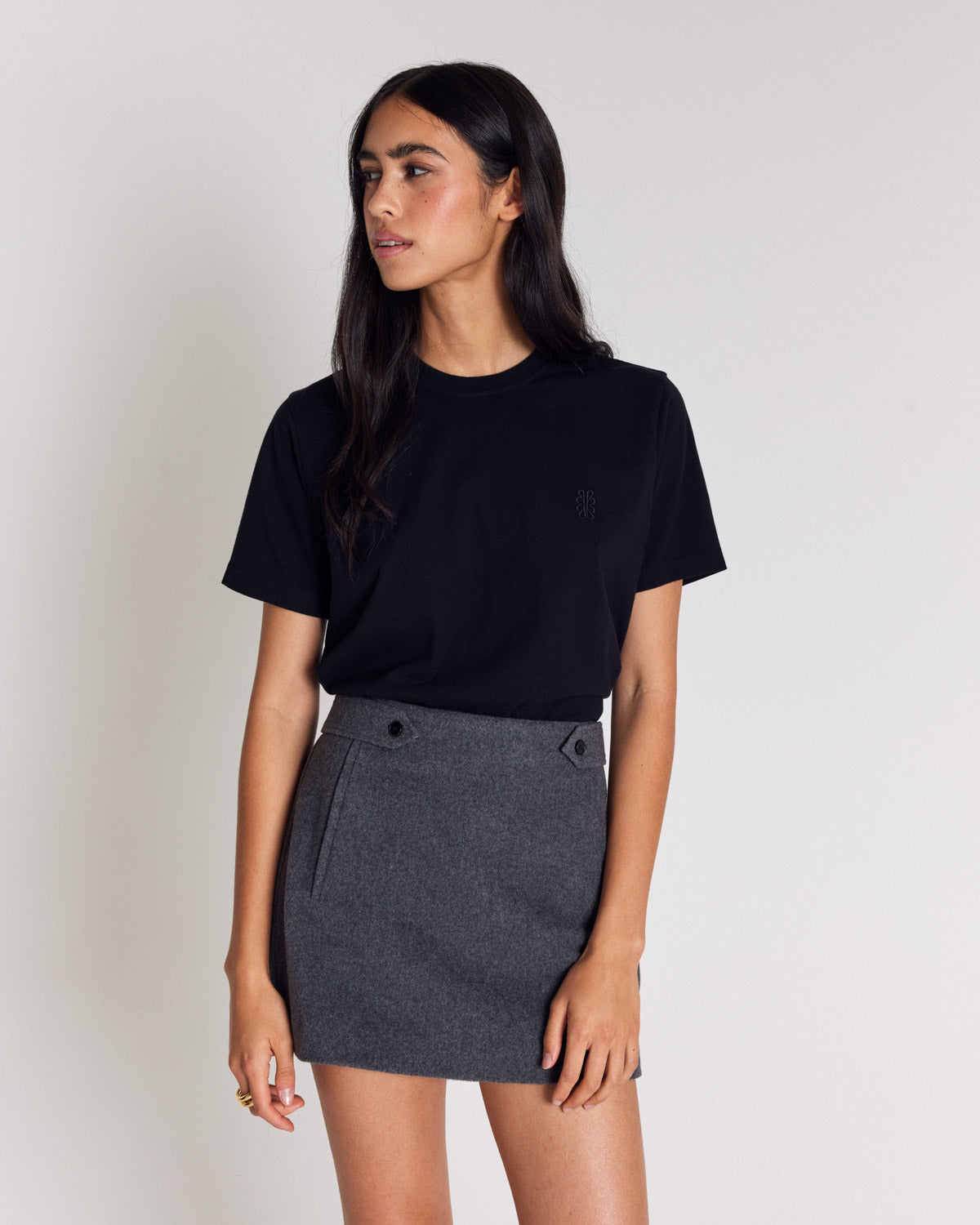 Bree embroidered black t-shirt