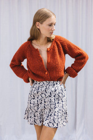 floral ornament print ciotat skirt