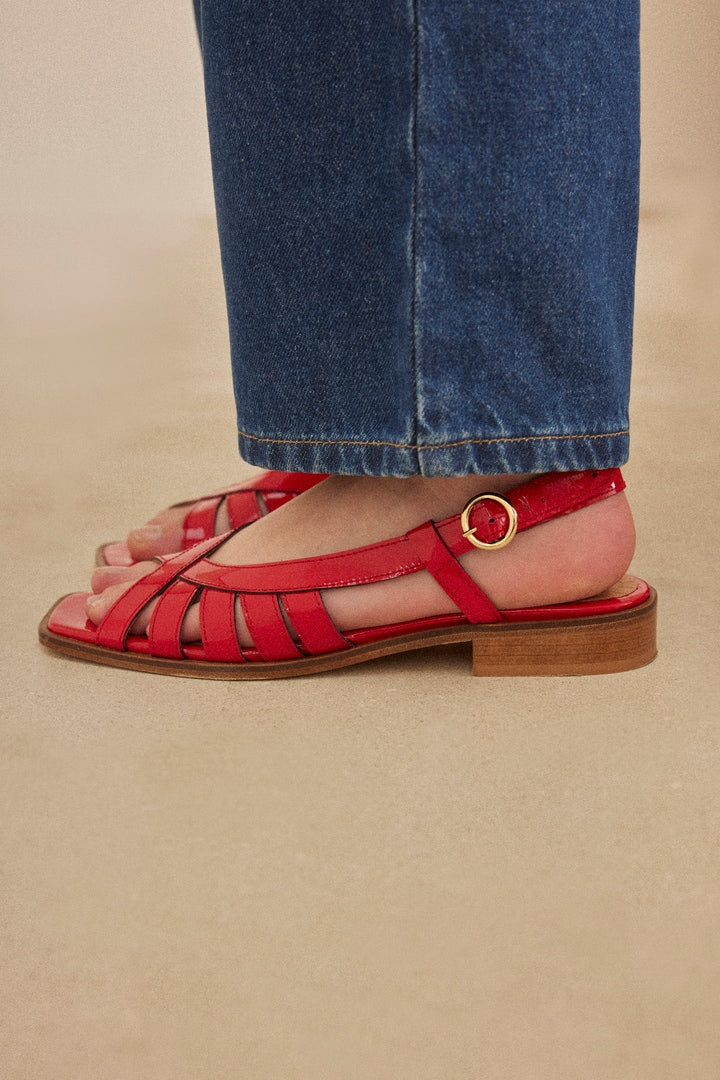 Sandales Patience vernis rouge
