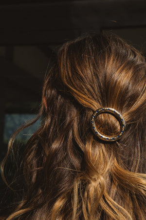 Gold and blue Rhythm hair clip