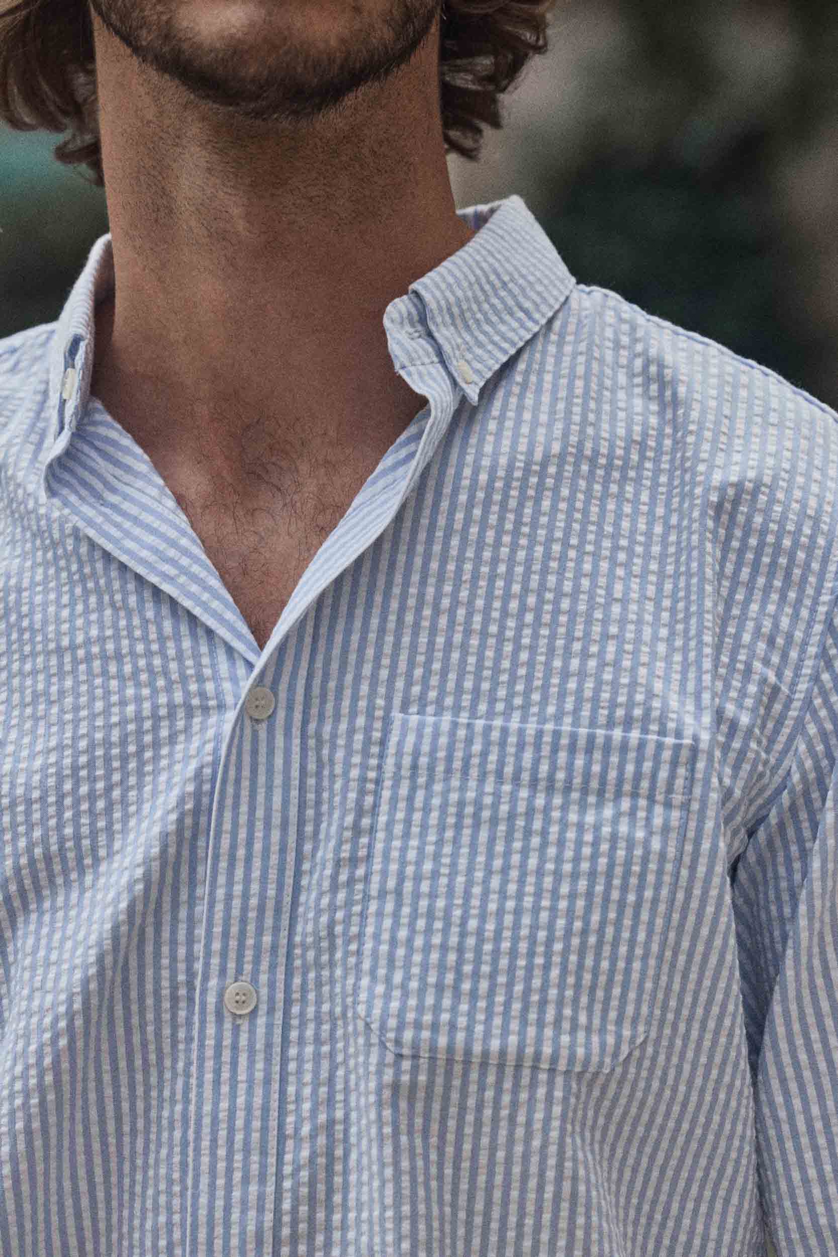Shirt Paradis stripes bleues and blanches