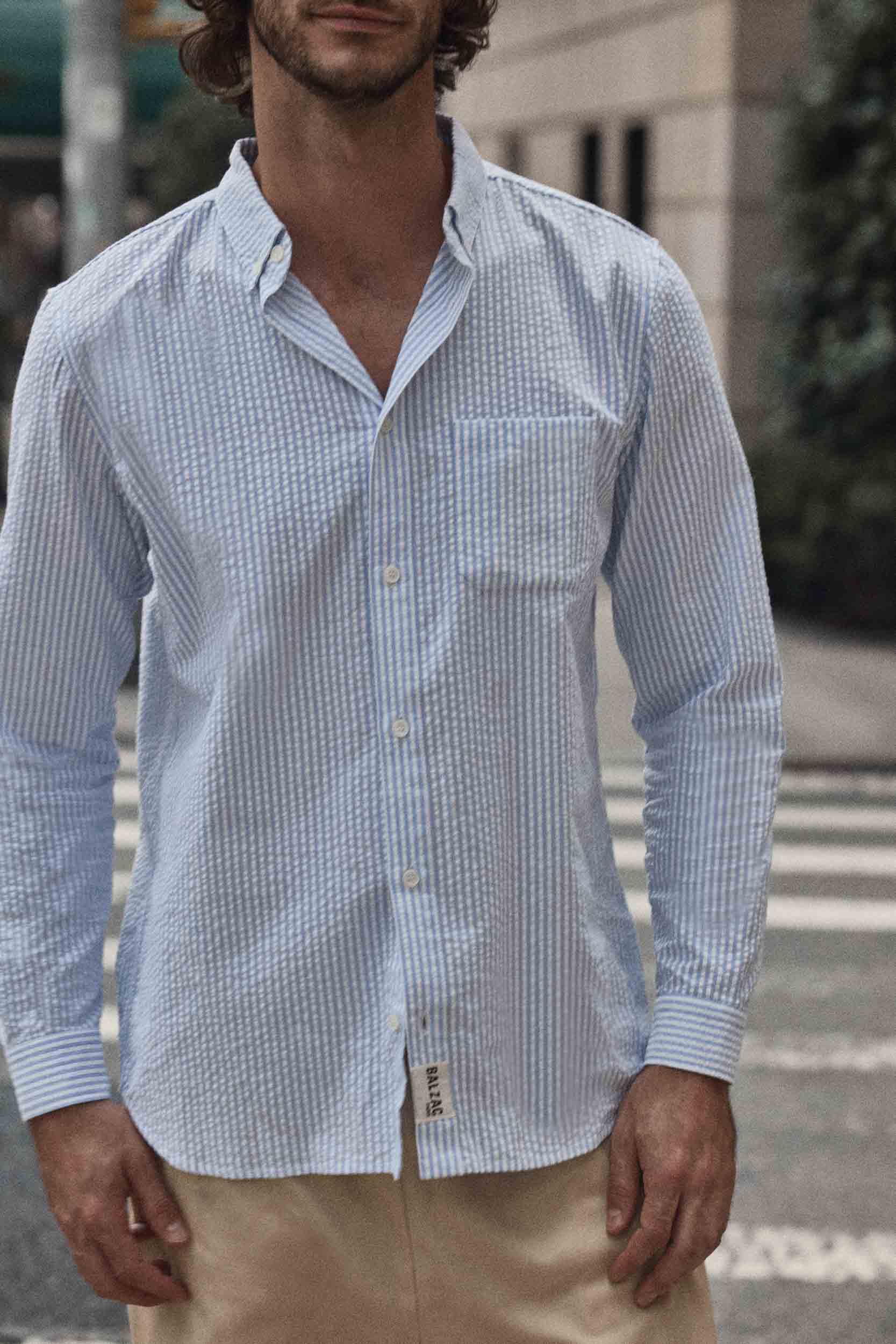 Shirt Paradis stripes bleues and blanches