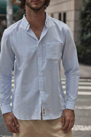 Chemise Paradis rayures bleues et blanches