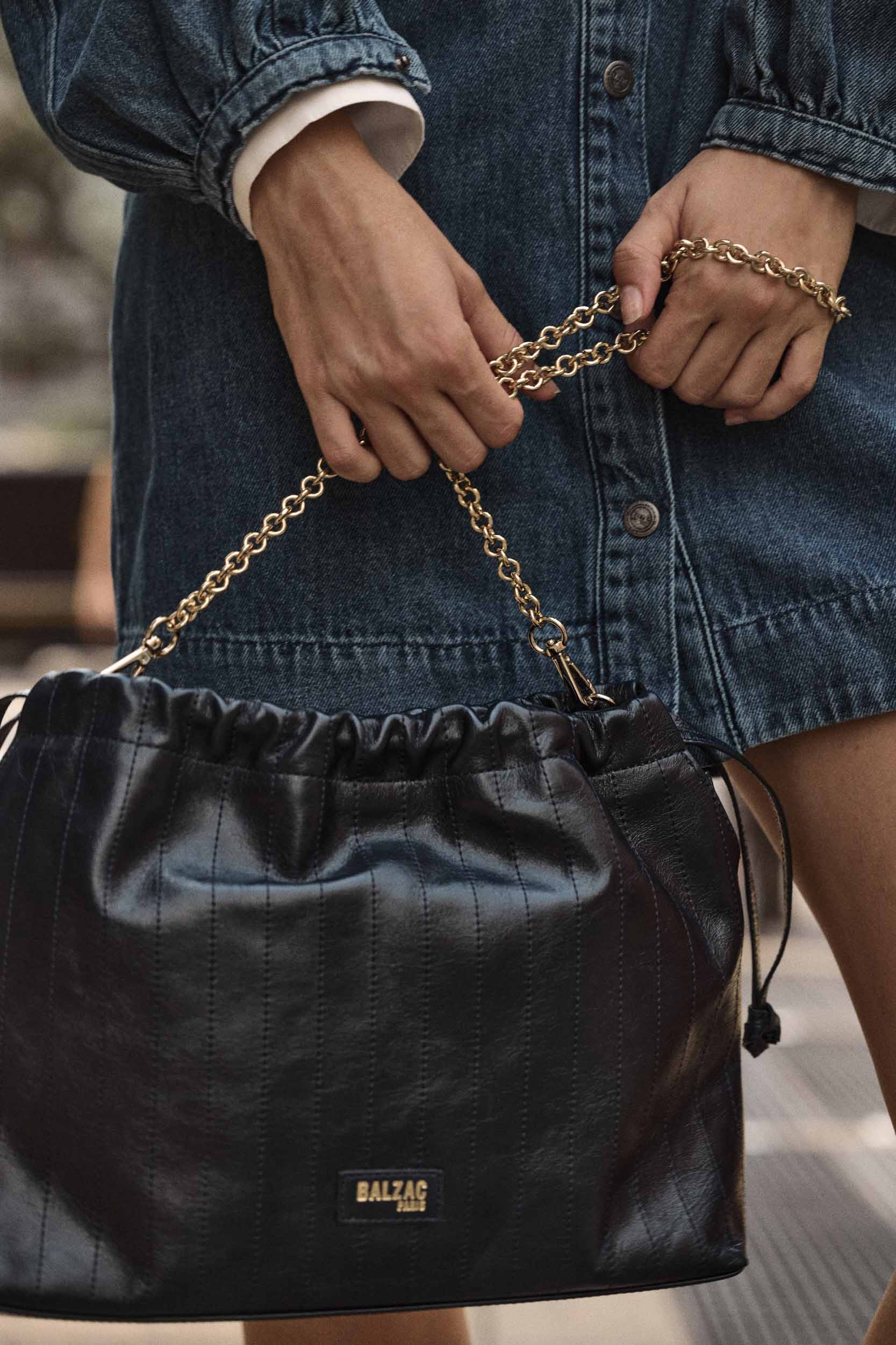Bag Amaïa crinkled black