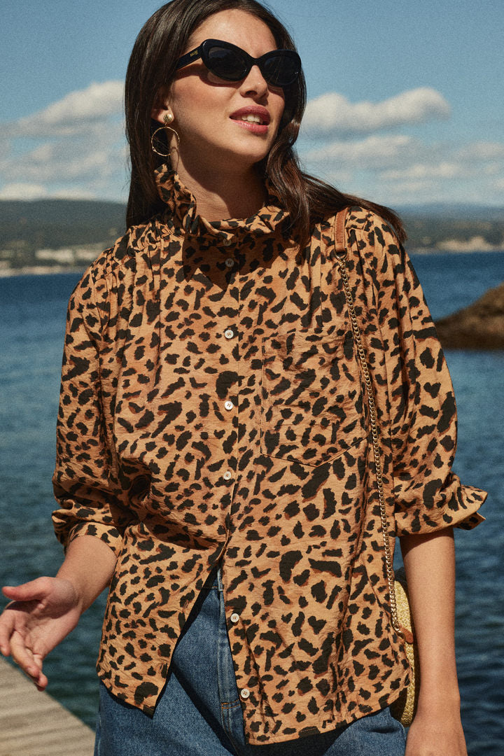 Shirt Léonor cheetah cappuccino