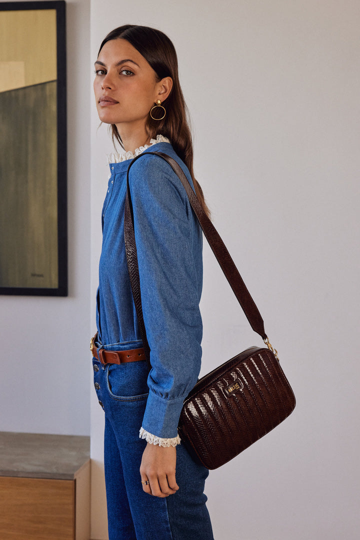 Shirt Léopoldine blue midi