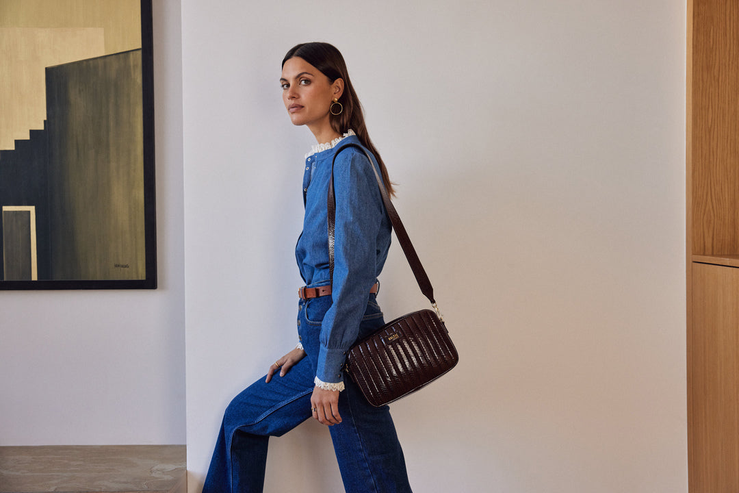 Shirt Léopoldine blue midi