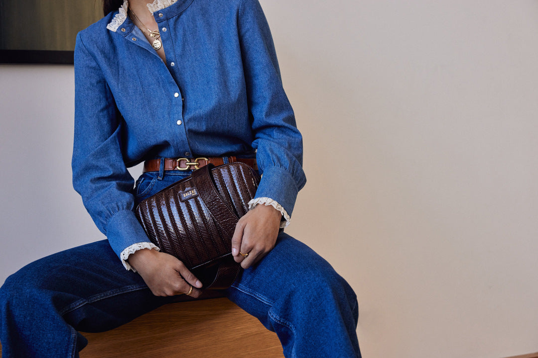 Shirt Léopoldine blue midi