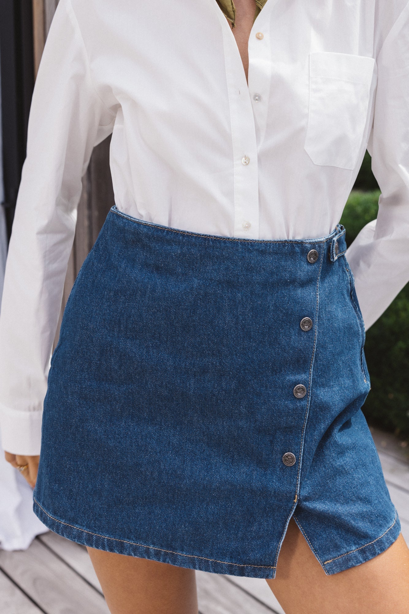 Brio blue midi skirt