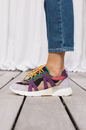 Baskets Astor violet et vert