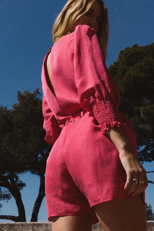 combinaison chérie jacquard rose